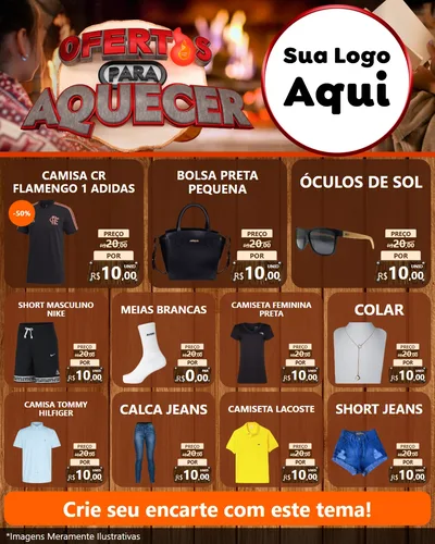 Modelo de Rede Social para Feed Instagram com o tema Ofertas Para Aquecer para Roupas e acessórios