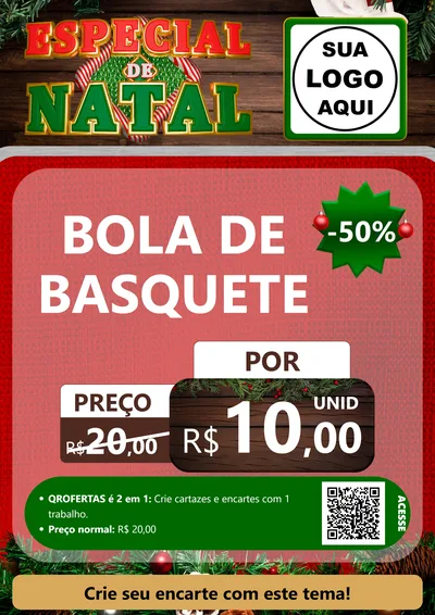 Modelo de Cartaz para Cartaz A4 Vertical com o tema Especial de Natal para Artigos Esportivos