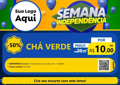 Modelo de Cartaz para Cartaz A4 Horizontal com o tema Semana da Independência para Produtos Naturais