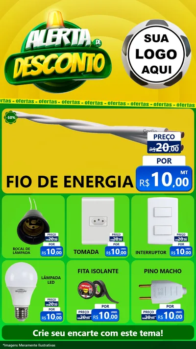 Modelo de Rede Social para Stories com o tema Alerta de Desconto para Materiais Elétricos