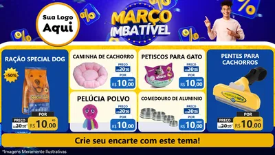 Modelo de TV para TV Horizontal com o tema Março Imbatível para Pet Shop