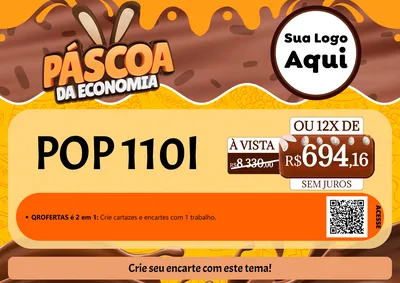 Modelo de Cartaz para Cartaz A4 Horizontal com o tema Páscoa da Economia para Concessionaria de Motos