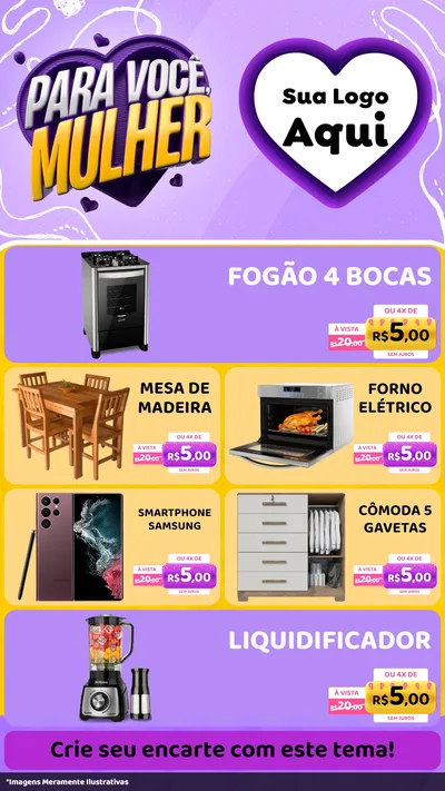 Modelo de TV para TV Vertical com o tema Para Você, Mulher para Móveis e Eletro