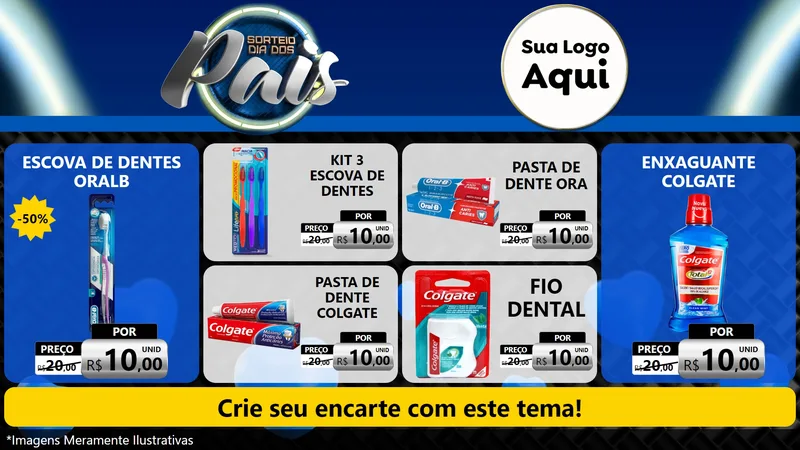 Modelo de TV para TV Horizontal com o tema Sorteio Dia Dos Pais para Higiene Pessoal
