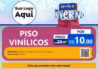 Modelo de Cartaz para Cartaz A4 Horizontal com o tema Ofertas de Inverno para Material para Construção