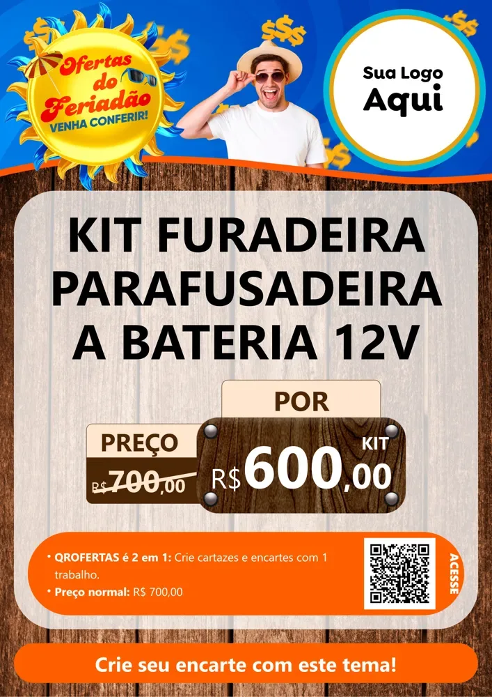 Modelo de Cartaz para Cartaz A4 Vertical com o tema Ofertas do Feriadão para Maquinas e Ferramentas