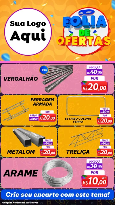 Modelo de TV para TV Vertical com o tema Folia de Ofertas para Ferragens
