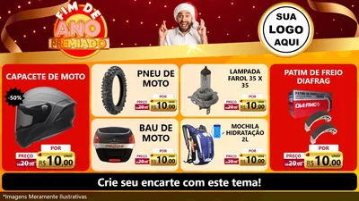 Modelo de TV para TV Horizontal com o tema Fim de Ano Premiado para Moto peças