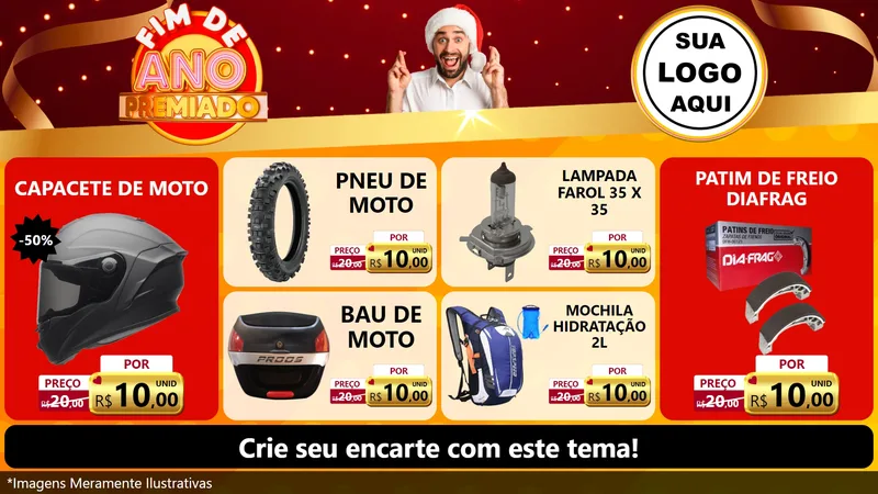 Modelo de TV para TV Horizontal com o tema Fim de Ano Premiado para Moto peças