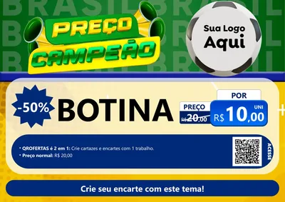 Modelo de Cartaz para Cartaz A4 Horizontal com o tema Preço Campeão - Copa para Agropecuária