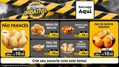 Modelo de TV para TV Horizontal com o tema Setembro Imbatível para Padaria