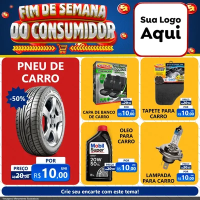 Modelo de Rede Social para Feed Facebook com o tema Fim de Semana do Consumidor para Auto peças