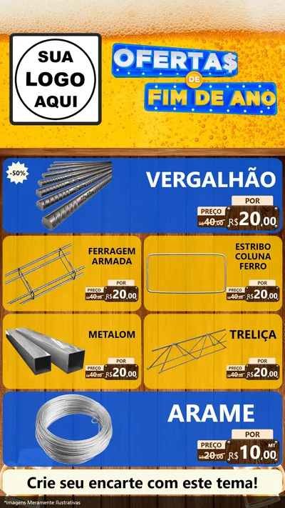 Modelo de TV para TV Vertical com o tema Ofertas de Fim de Ano para Ferragens