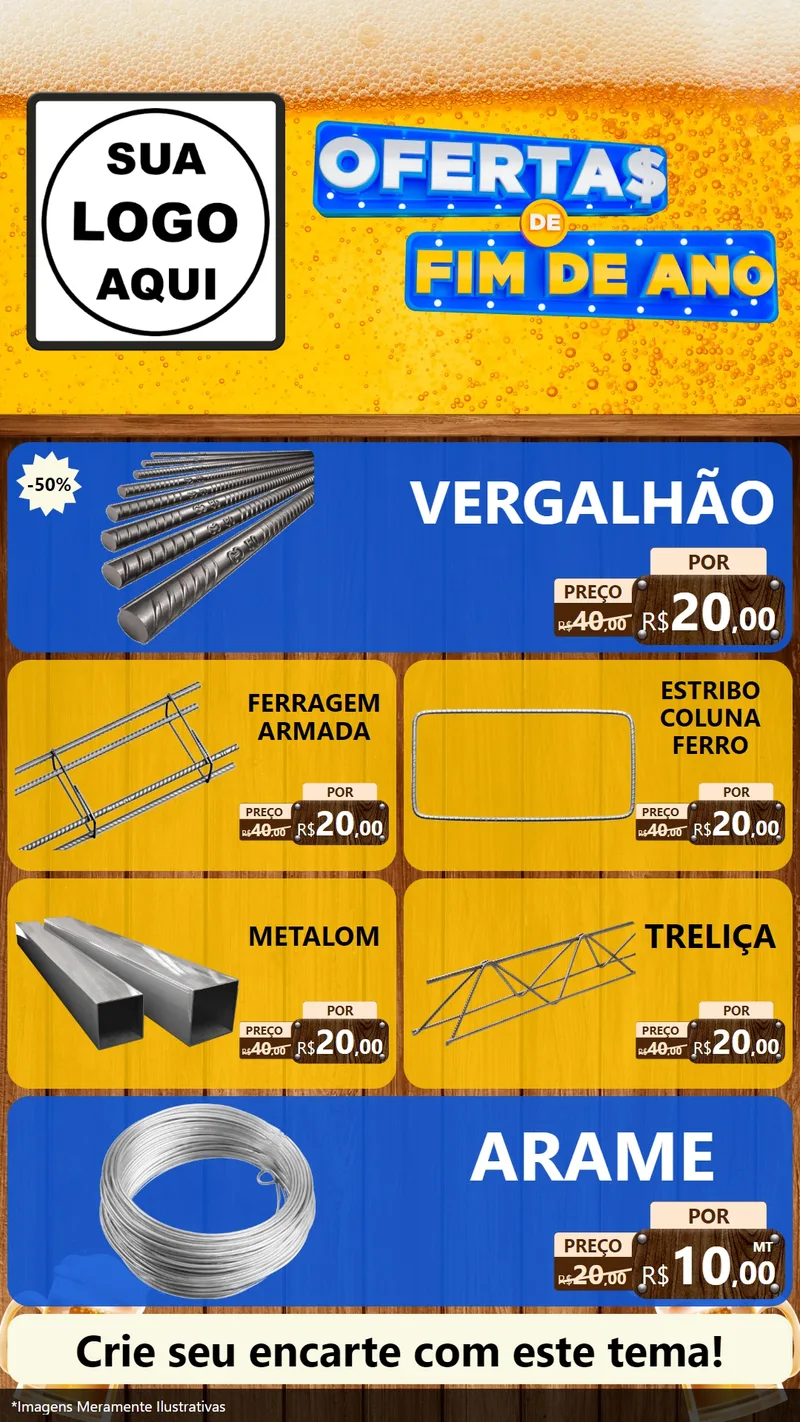 Modelo de TV para TV Vertical com o tema Ofertas de Fim de Ano para Ferragens