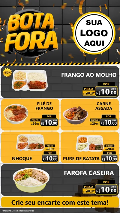 Modelo de TV para TV Vertical com o tema Bota Fora para Restaurante