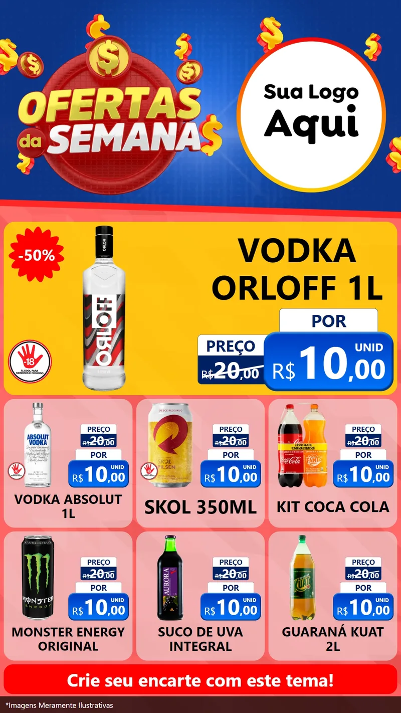 Modelo de Rede Social para Stories com o tema Ofertas Da Semana para Distribuidora de bebidas