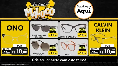 Modelo de TV para TV Horizontal com o tema Feriado Maluco para Óticas