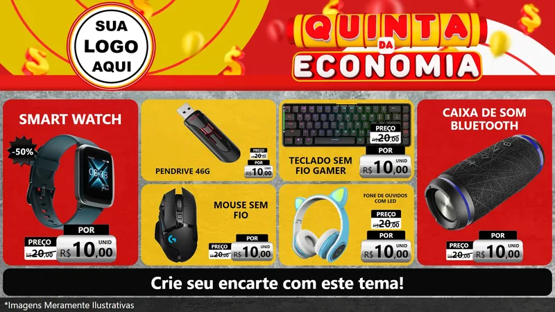 Modelo de TV para TV Horizontal com o tema Quinta da Economia para Informática