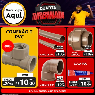 Modelo de Rede Social para Feed Facebook com o tema Quarta Turbinada para Tubos e conexões