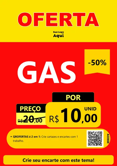 Modelo de Cartaz para Cartaz A4 Vertical com o tema OFERTA - Vermelho Cartaz para Água e gás