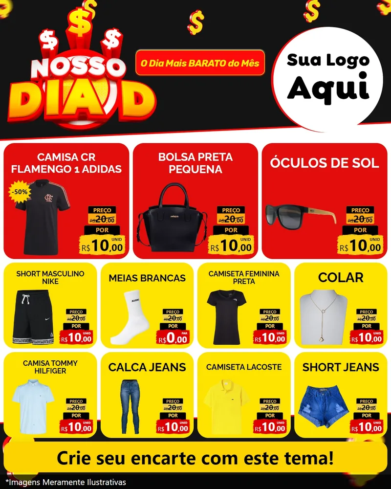 Modelo de Rede Social para Feed Instagram com o tema Nosso Dia D para Roupas e acessórios