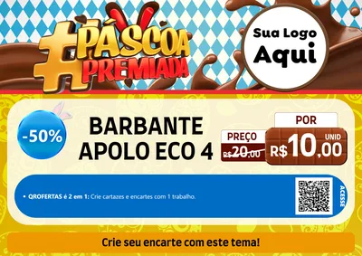Modelo de Cartaz para Cartaz A4 Horizontal com o tema Páscoa Premiada para Armarinho e Aviamentos