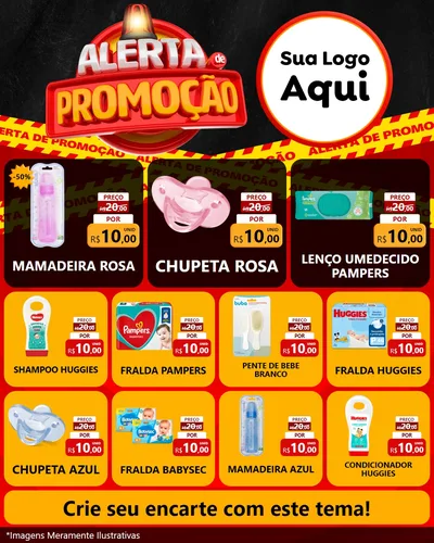 Modelo de Rede Social para Feed Instagram com o tema Alerta de Promoção para Bebês
