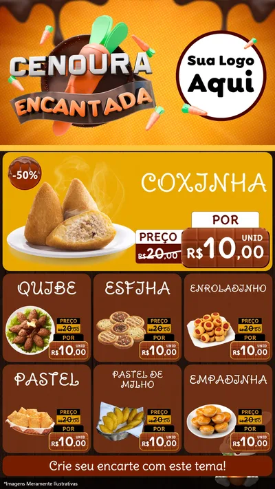 Modelo de Rede Social para Stories com o tema Cenoura Encantada - Páscoa para Salgadaria