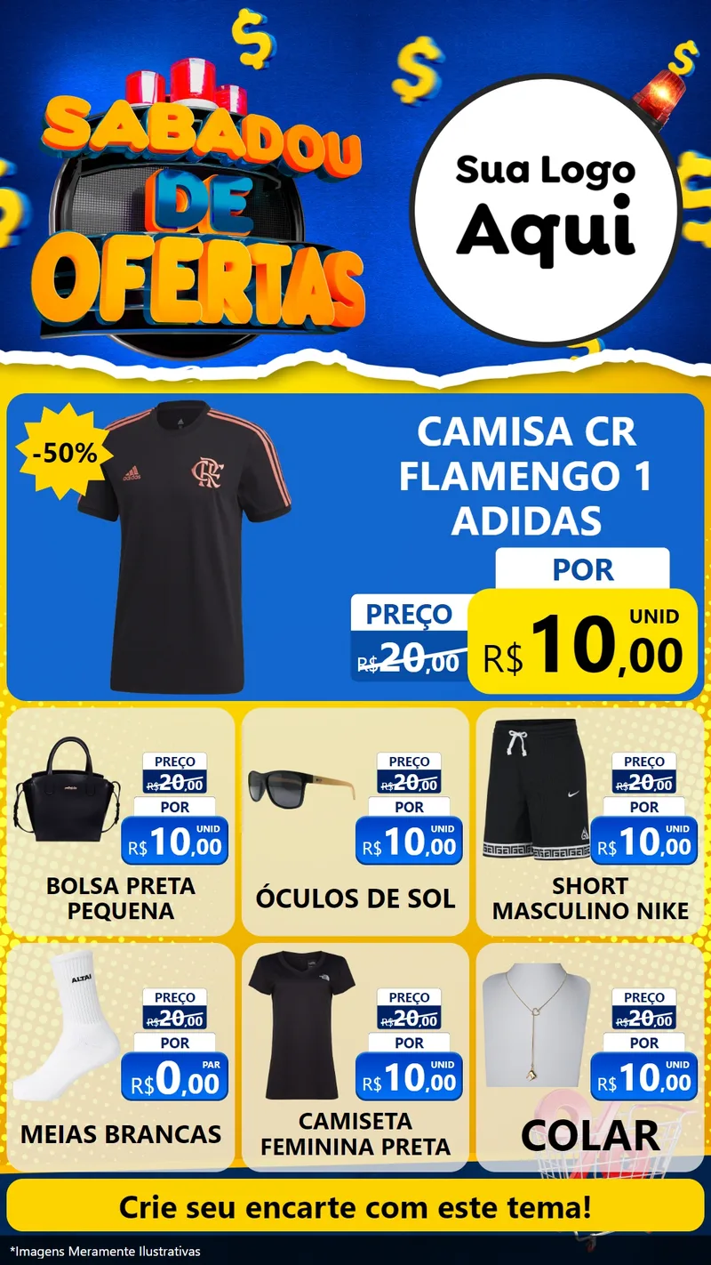 Modelo de Rede Social para Stories com o tema Sabadou de Ofertas para Roupas e acessórios