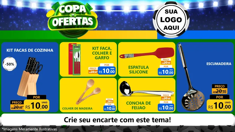 Modelo de TV para TV Horizontal com o tema Copa de Ofertas para Utilidades Domésticas