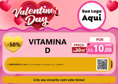 Modelo de Cartaz para Cartaz A4 Horizontal com o tema Valentine's Day para Farmácia