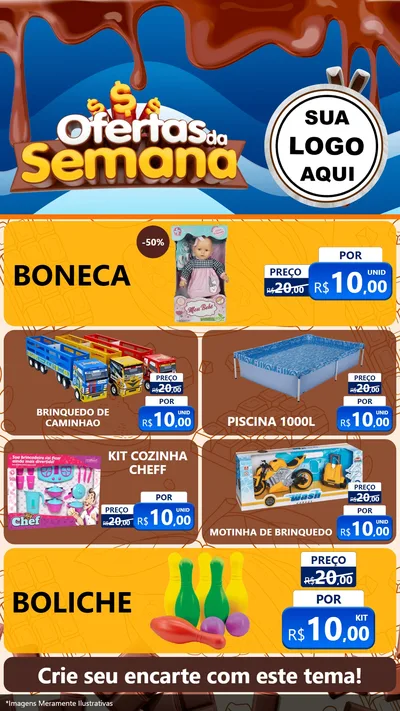 Modelo de TV para TV Vertical com o tema Ofertas da Semana - Páscoa para Brinquedos