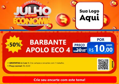 Modelo de Cartaz para Cartaz A4 Horizontal com o tema Operação Julho Com Mais Economia para Armarinho e Aviamentos