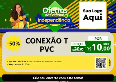 Modelo de Cartaz para Cartaz A4 Horizontal com o tema Ofertas da Semana da Independência para Tubos e conexões