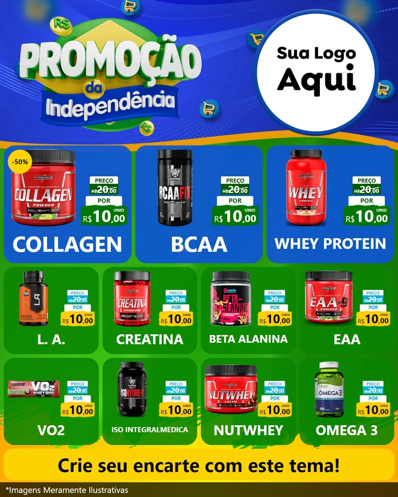 Modelo de Rede Social para Feed Instagram com o tema Promoção da Independência para Suplementos alimentares