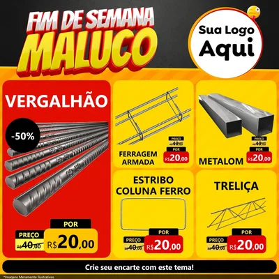 Modelo de Rede Social para Feed Facebook com o tema Final de Semana Maluco para Ferragens