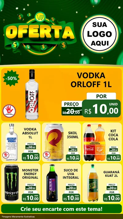 Modelo de Rede Social para Stories com o tema Oferta para Distribuidora de bebidas