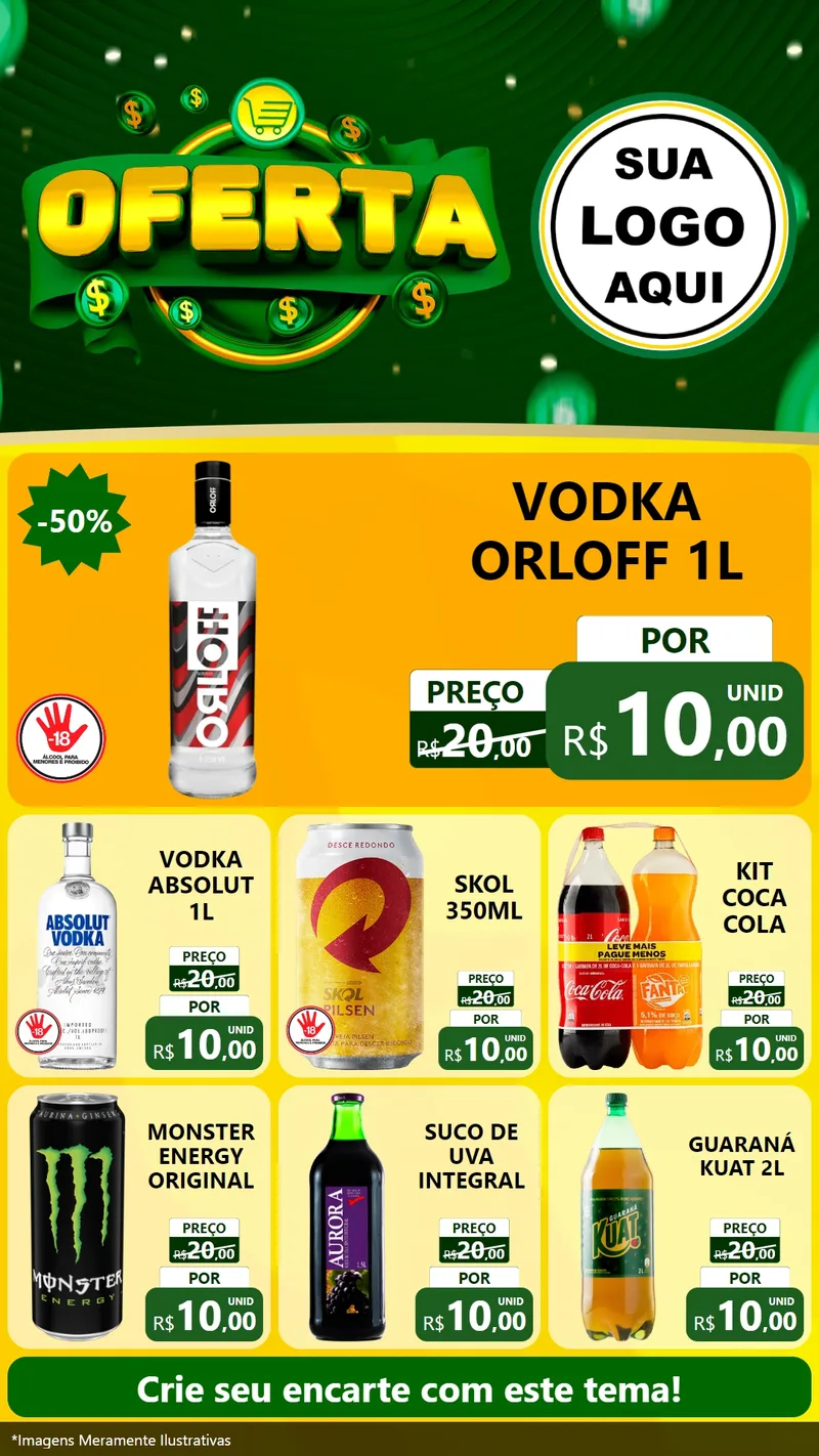 Modelo de Rede Social para Stories com o tema Oferta para Distribuidora de bebidas