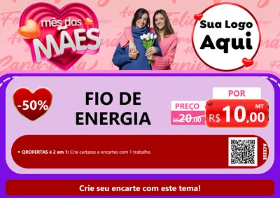 Modelo de Cartaz para Cartaz A4 Horizontal com o tema Mês Das Mães para Materiais Elétricos