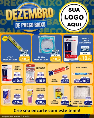 Modelo de Rede Social para Feed Instagram com o tema Dezembro de Preço Baixo para Embalagens