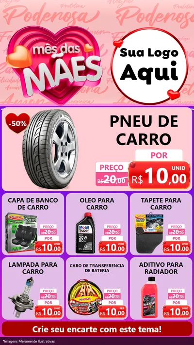 Modelo de Rede Social para Stories com o tema Mês Das Mães para Auto peças