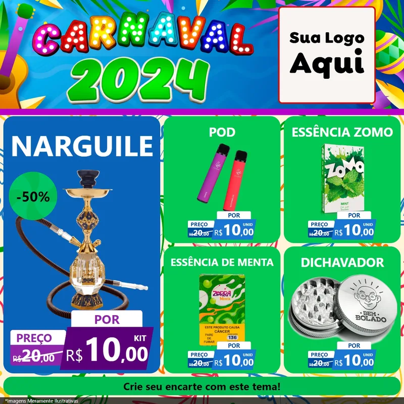 Modelo de Rede Social para Feed Facebook com o tema Carnaval 2027 para Tabacaria