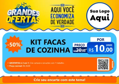 Modelo de Cartaz para Cartaz A4 Horizontal com o tema Grandes Ofertas para Utilidades Domésticas