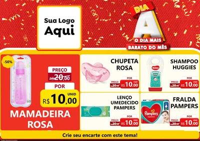 Modelo de Encarte para Encarte A4 Horizontal com o tema Dia A o Dia Mais Barato do Mês para Bebês