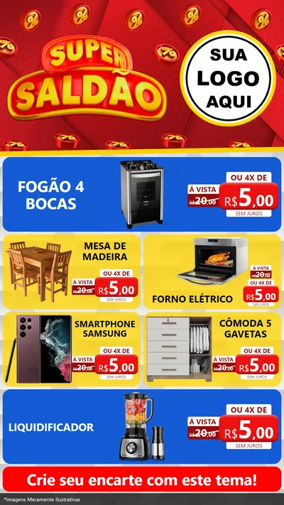 Modelo de TV para TV Vertical com o tema Super Saldão para Móveis e Eletro