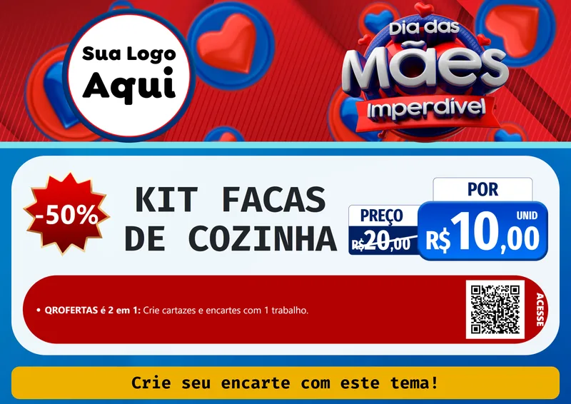 Modelo de Cartaz para Cartaz A4 Horizontal com o tema Dia Das Mães Imperdível para Utilidades Domésticas