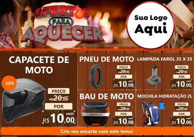 Modelo de Encarte para Encarte A4 Horizontal com o tema Ofertas Para Aquecer para Moto peças