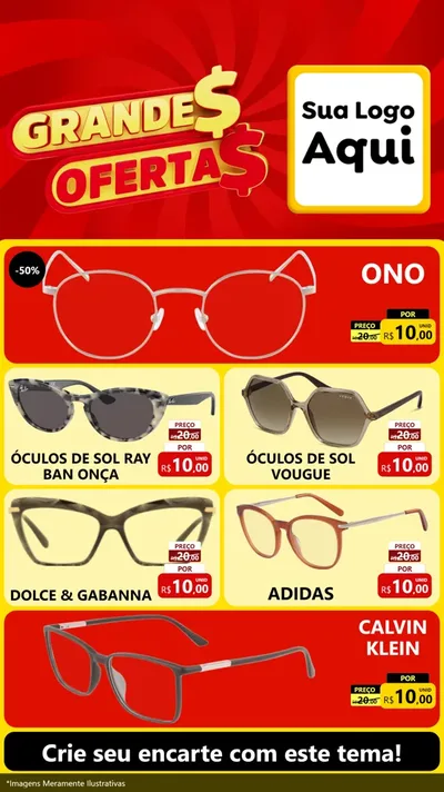 Modelo de TV para TV Vertical com o tema Grandes Ofertas para Óticas