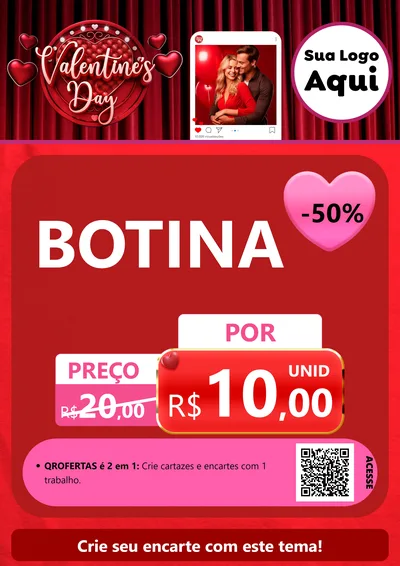 Modelo de Cartaz para Cartaz A4 Vertical com o tema Valentine's Day para Agropecuária