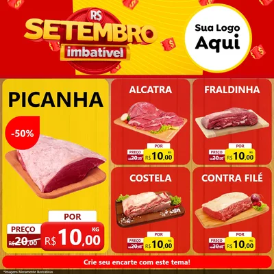 Modelo de Rede Social para Feed Facebook com o tema Setembro Imbatível para Açougue